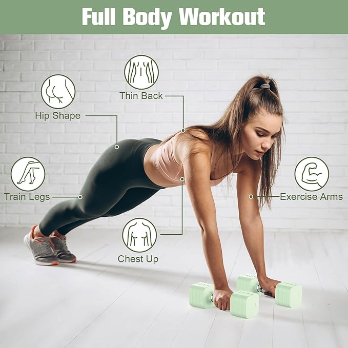 22LBS Adjustable Dumbbells Set, Adjustable Weight Dumbbells with 4 Levels 4.4lb, 6.6lb, 8.8lb