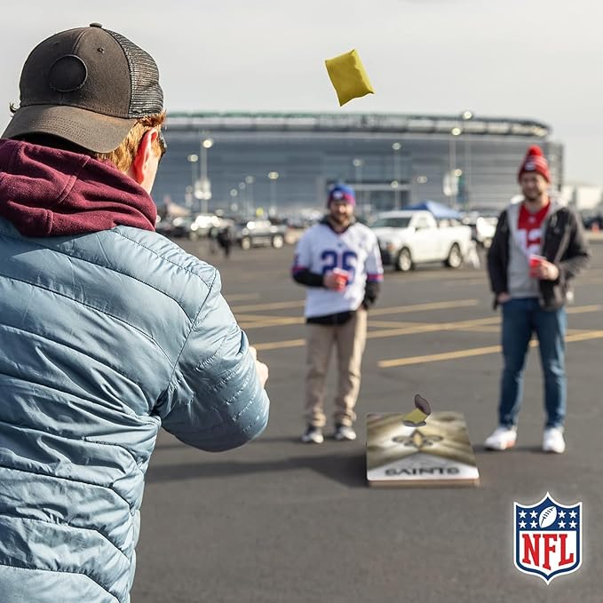 NFL Football 2' x 4' Regulation Size Solid Wood Cornhole Set with Direct Print HD Team Graphics