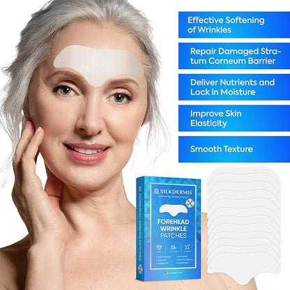 Forehead Wrinkle Patches 12Pcs with Aloe, Collagen, Vitamin E, Anti Wrinkle Patches, Forehead