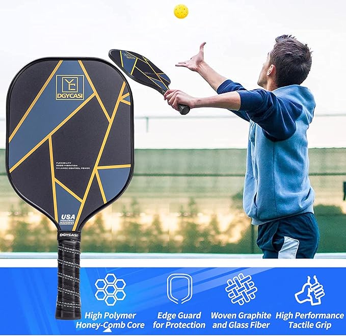 YC DGYCASI Pickleball Paddles Set of 4, USAPA Approved Pickleball Set, 4 Carbon Fiber Pickleball
