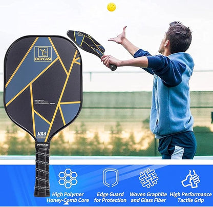 YC DGYCASI Pickleball Paddles Set of 4, USAPA Approved Pickleball Set, 4 Carbon Fiber Pickleball