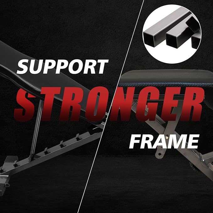 Weight Bench Press, Adjustable Workout Benches for Dumbbell Exercise, 600LBS Foldable Strength
