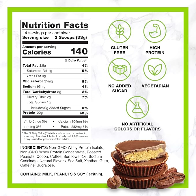 Chike Chocolate Peanut Butter High Protein Iced Coffee, 20 G Protein, 2 Shots Espresso, 1 G Sugar