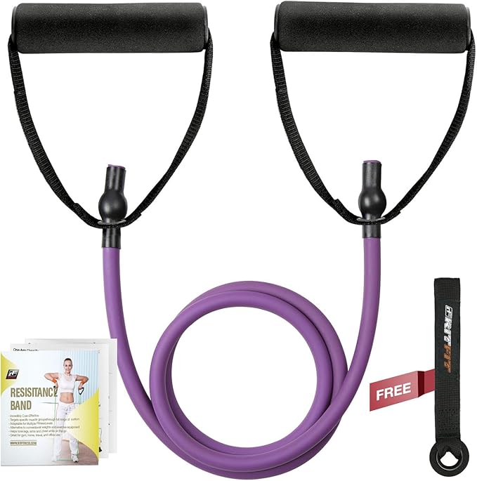 RitFit Single Resistance Exercise Band with Comfortable Handles - Ideal for Physical Therapy