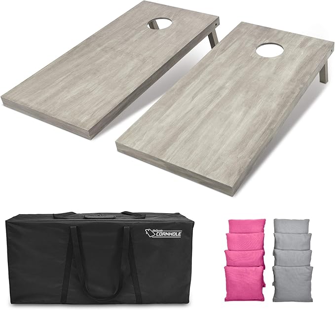 GoSports 4 ft x 2 ft Regulation Size Wooden Cornhole Boards Set - Includes Carrying Case and Bean