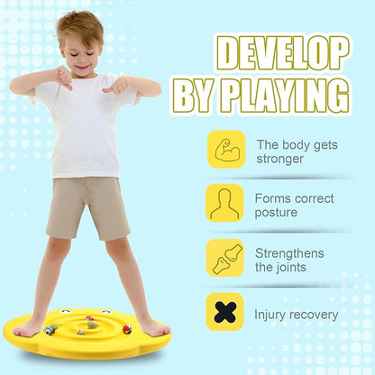 Maze Balance Board for Kids Plastic Wobble Rocker Balance Board with Mini Balls Load 170lb for