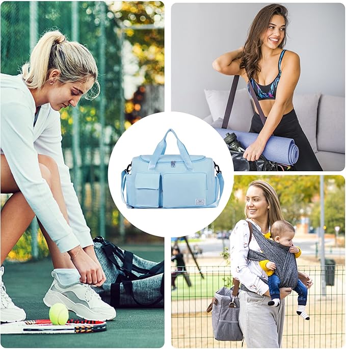 FIORETTO Women's Gym Duffle Bag with Shoes Compartment, 37L Capacity, Ideal for Travel, Gym