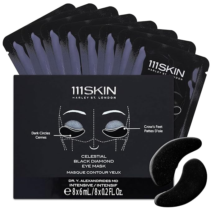 111SKIN Black Diamond Eye Mask, Hydrating Under Eye Patches for Dark Circles with Retinol