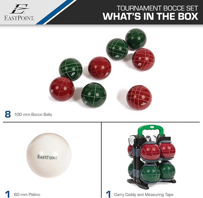Eastpoint Sports Resin Bocce Ball Set- Features Deluxe Carry Case and All Accessories; Outdoor Fun