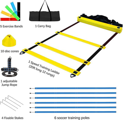 Soccer Agility Training Poles Equipment |Adjustable Soccer Equipment for Training Includes 6