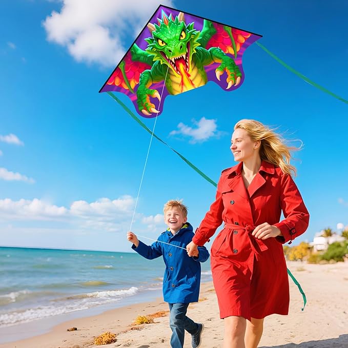 Xida Kites for Kids Ages 4-8, Large Kite for Adults, Easy to Fly Beach Kites with Handle and