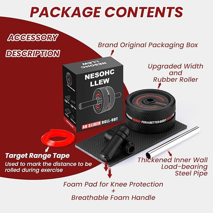 Upgraded Ab Roller Wheel. Abdominal Training Roller for Men/Women, Abdominal Wheels Widened to 3.4