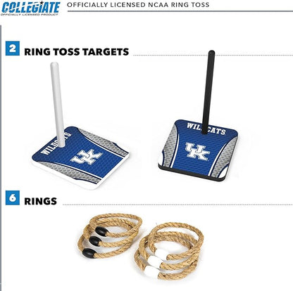 Solid Wood College Quoits Set with Direct Print HD Team Graphics – Tailgate Ring Toss Game – Great