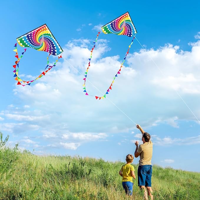 HONBO Large Delta Kite for Kids & Adults,Extremely Easy to Fly Kite for Beach Trip,String Line