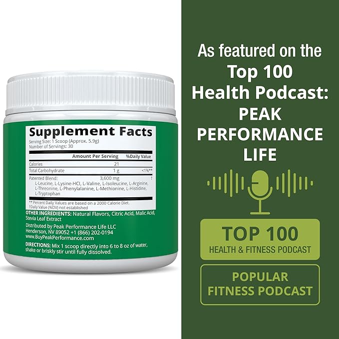 All 9 Essential Amino Acids Powder with 26 Clinical Studies. EAAs 32X Effective vs BCAA / BCAAS