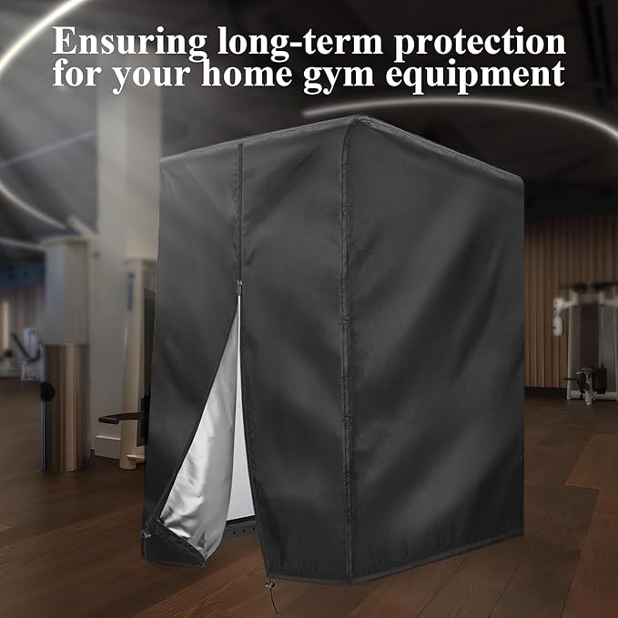 Squat Rack Cover with Waterproof Zipper, Protective Cover for Power Cage/Weight Lifting Rack/Weight