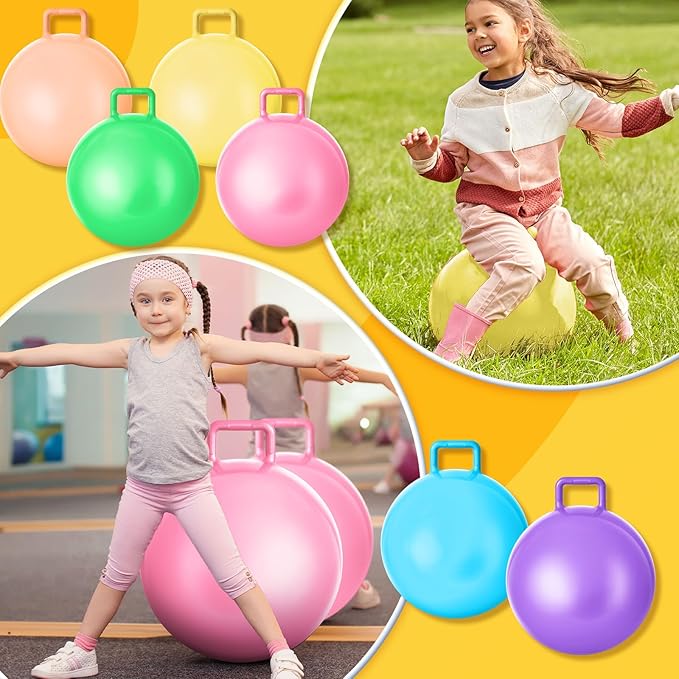 Lewtemi 6 Pcs Hopper Ball Carnival Outdoor Games 22 Inch Jumping Hopping Inflatable Bouncing Ball