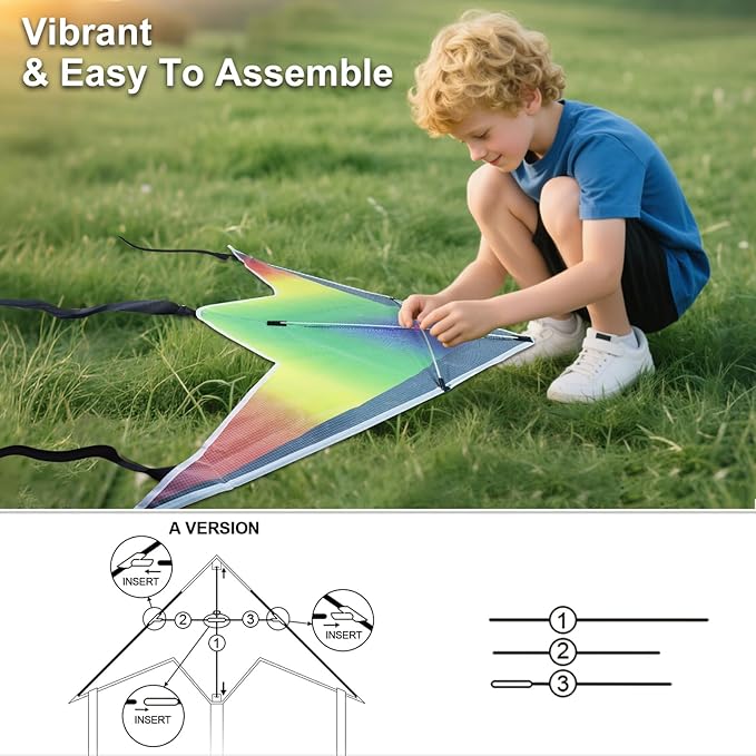 Easy to Fly Kites for Kids Ages 4-8 8-12 & Adults, Beach Flying Toys Butterfly Kite with Handle and