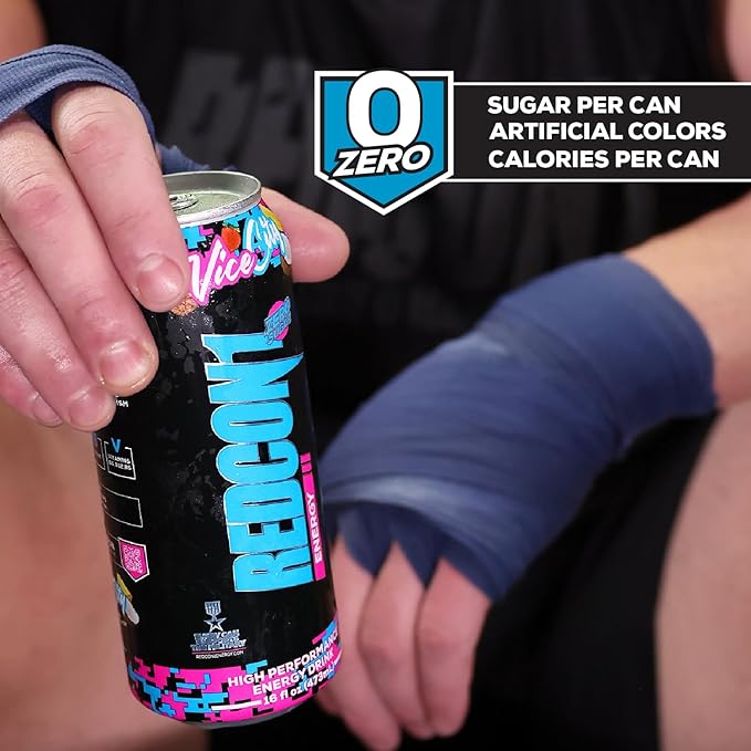 REDCON1 Energy High Performance Drink, Vice City - Zero Sugar Energy Drink with Alpha GPC Nootropic