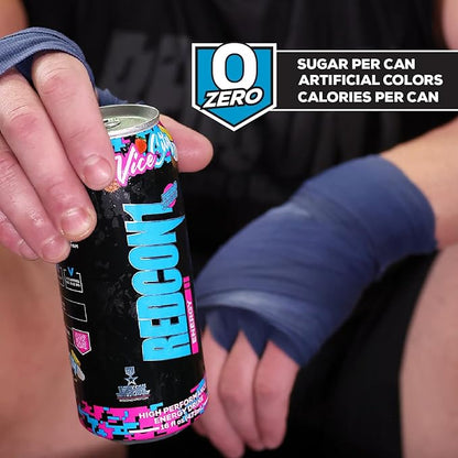 REDCON1 Energy High Performance Drink, Vice City - Zero Sugar Energy Drink with Alpha GPC Nootropic