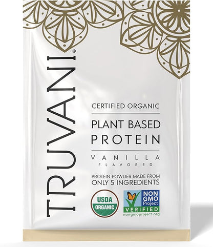 Truvani Vegan Pea Protein Powder | Vanilla | 20g Organic Plant Based Protein | 1 Serving | Keto |