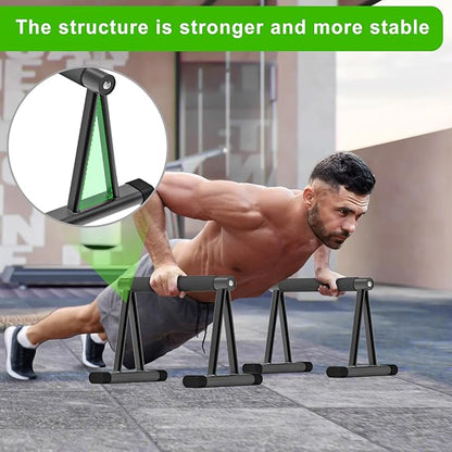 Dolibest Push Up Bar, 12'' High Parallettes Bars with 8 Rubber Feet & Comfortable Handle, Dip Bars