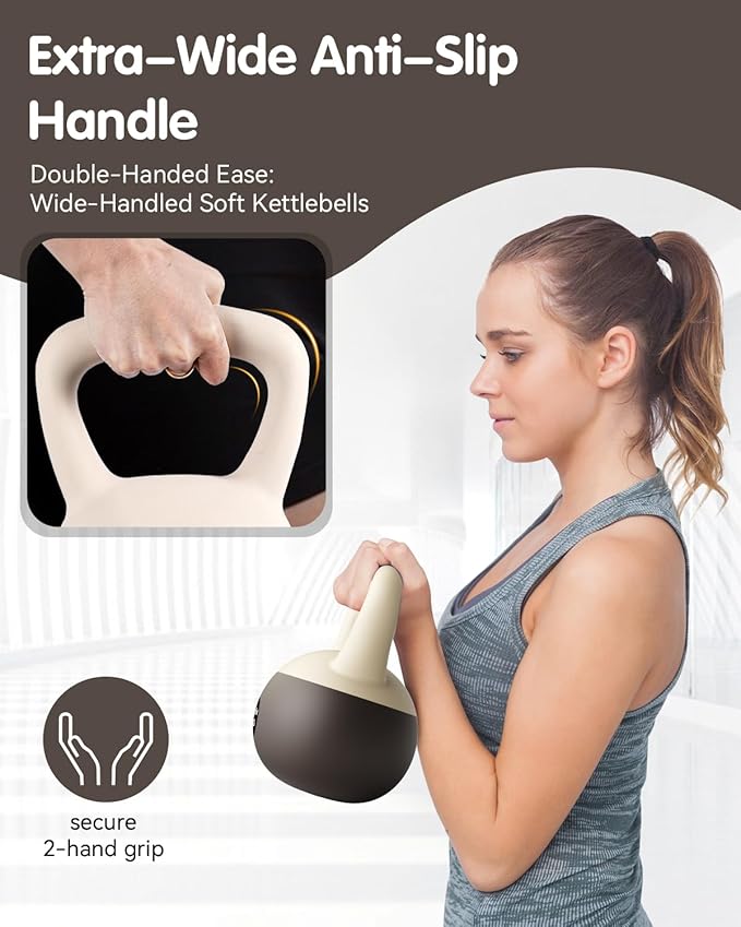 Soft Kettlebell - Cushioned Impact-Resistant Base and Anti-Slip, Kettle bell Anti-Slip Grip Weight