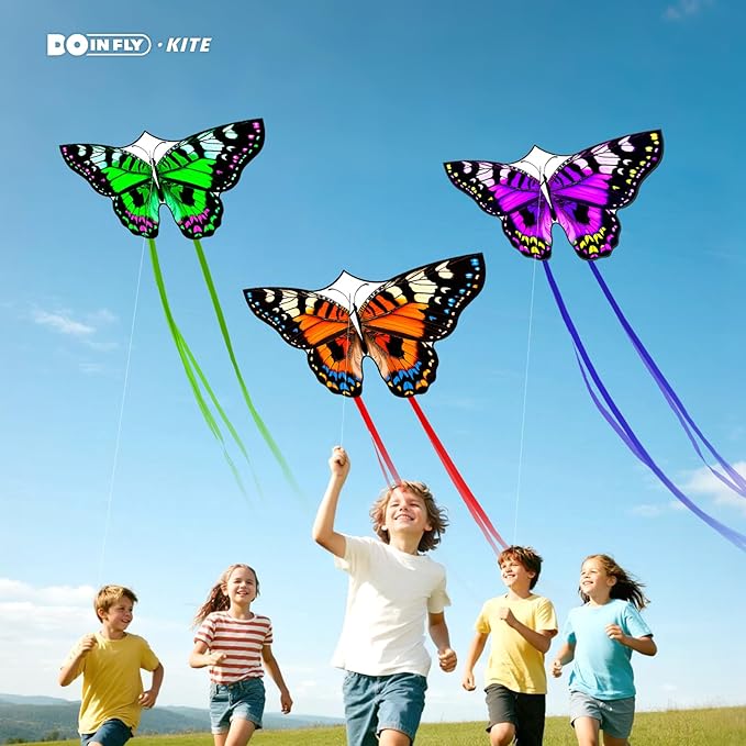 Butterflys for Kids, Beautiful Kite Easy to Fly for Beginners with 328 ft Line & Line Winder
