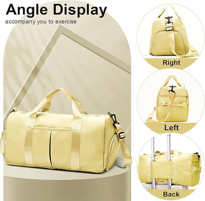 ZGWJ Sports Gym Bag with Wet Pocket & Shoes Compartment, Waterproof Shoulder Weekender Bag for