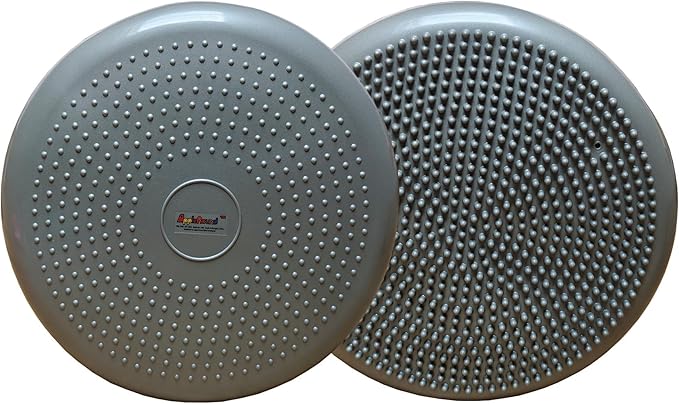 AppleRound Inflated Wobble Cushion with Hand Pump, Air Stability Board (Extra Thick), Core Balance