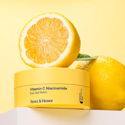 TEREZ & HONOR Vitamin C Eye Patches - 60 Pcs Korean Brightening & Hydrating Under Eye Masks with