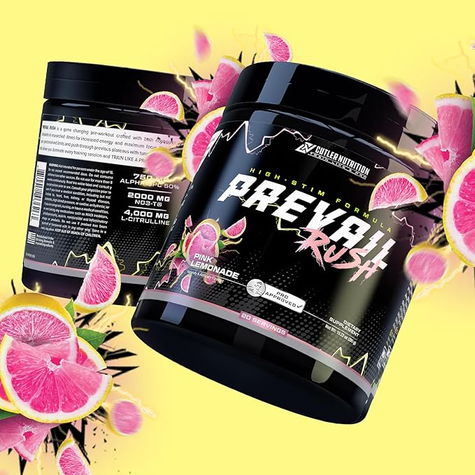 Cutler Nutrition High Stim Pre Workout Powder Prevail Rush Preworkout for Men & Women for Intense