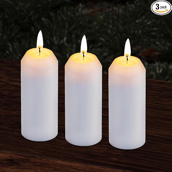 3Pack 15H+ Emergency Candles Long Burning Survival [18H+ Inside Candle Lanterns], 3“ Unscented
