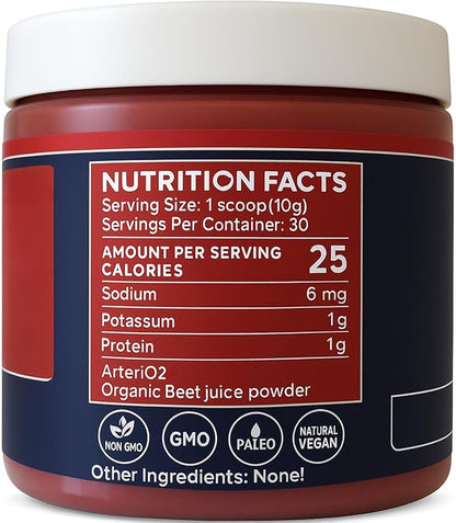 PureClean Organic Beet Juice Powder - Nitric Oxide Supplement - 100% USA Grown Beets - Organic Beet