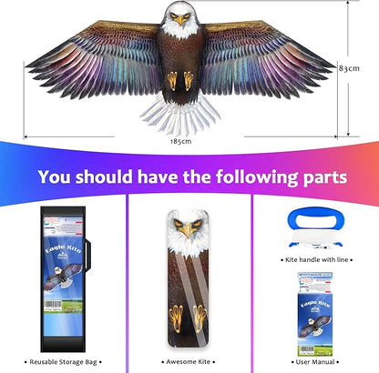 HONBO Eagle Kites for Adults and Kids,Easy to Fly for Beach Trip, Outdoor Activities-Wingspan