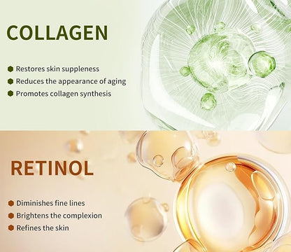 Pack of 10 Collagen Face Mask, Face Masks Skincare with Coenzyme Q10 Retinol Anti Aging Facial