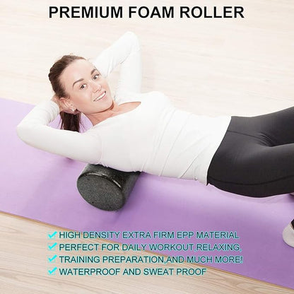 Foam Roller Set - High Density Back Roller, Muscle Roller Stick,2 Foot Fasciitis Ball, Stretching
