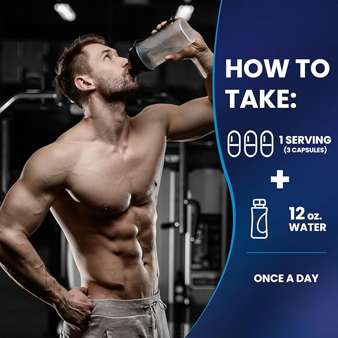 Testosterone Booster for Men with Ashwagandha, L-Arginine, Tongkat Ali, Tribulus, Natural