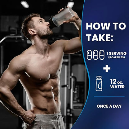 Testosterone Booster for Men with Ashwagandha, L-Arginine, Tongkat Ali, Tribulus, Natural