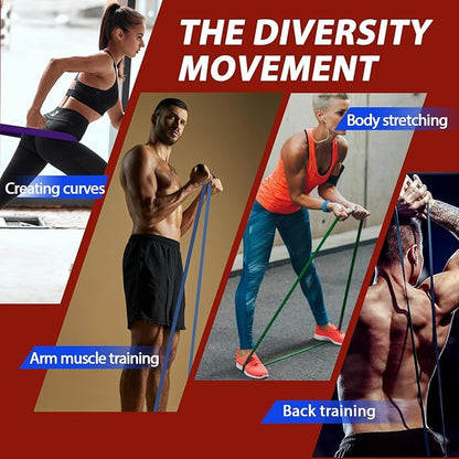 LEEKEY Resistance Bands, Exercise Bands with Handles,Pull Up Assist Bands - Bands for Working