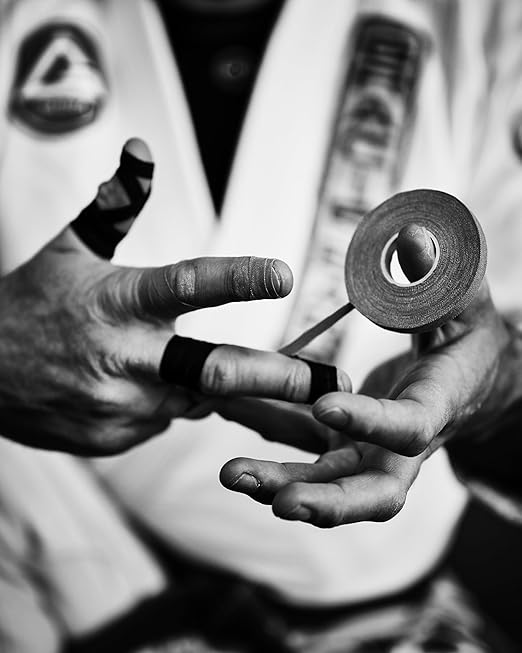 Bighorn Athletics Pro Series Jiu-Jitsu Finger Tape, 8-Rolls with Tin Holder, Enhanced Extra