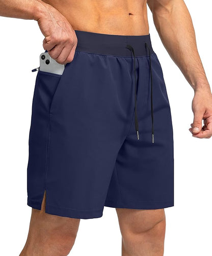 Men's Running Shorts with Zipper Pockets 9 Inch/ 7 Inch / 5 Inch Lightweight Quick Dry Gym Workout