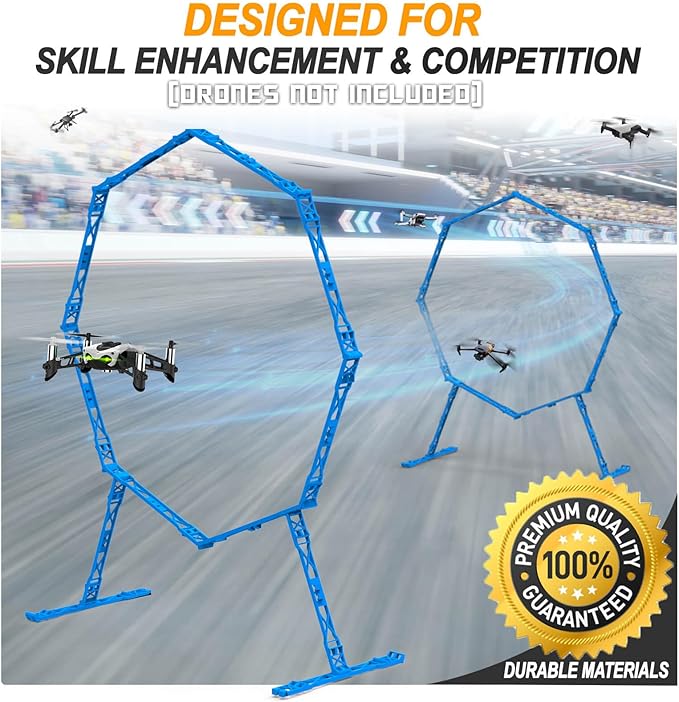 Drone Obstacle Course, Includes 2 Pack Easy to Build Obstacle Hoop, FPV Racing Drone Loop Gate