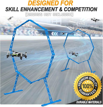 Drone Obstacle Course, Includes 2 Pack Easy to Build Obstacle Hoop, FPV Racing Drone Loop Gate
