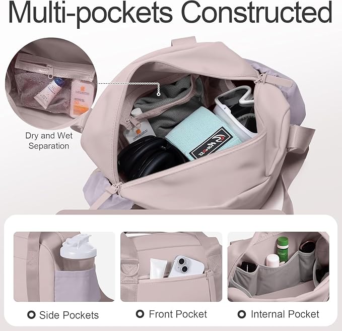 Small Gym Bag 14 inch for Women & Men Mini Gym Duffel Bag with Wet Compartment Waterproof Travel