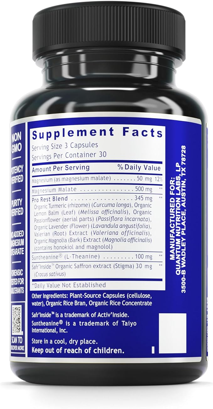 Quantum Nutrition Labs Quantum Relax and Slumber - Sleep Supplement with Magnesium Malate &