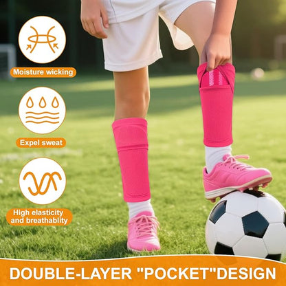 Shin Guards Soccer Kids 2025 Version High-Density Foam Soccer Shin Guard with Sleeves Shin