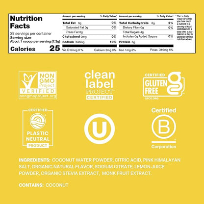 Cure Hydration | Plant-Based Electrolyte Drink Mix | No Added Sugar | FSA-HSA | Dehydration Relief