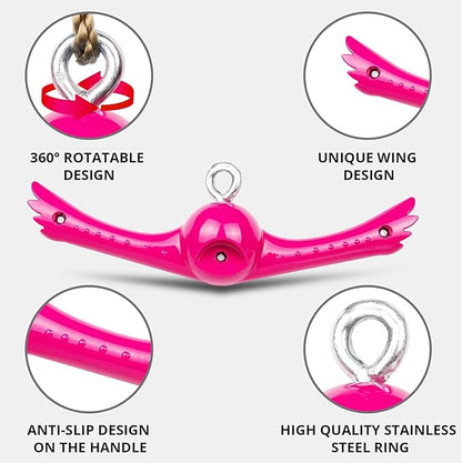 Ninja-Twister Swing Spins Set: Slackline Attachments - 360° Handle Twist-Spin Flips Toy Activate