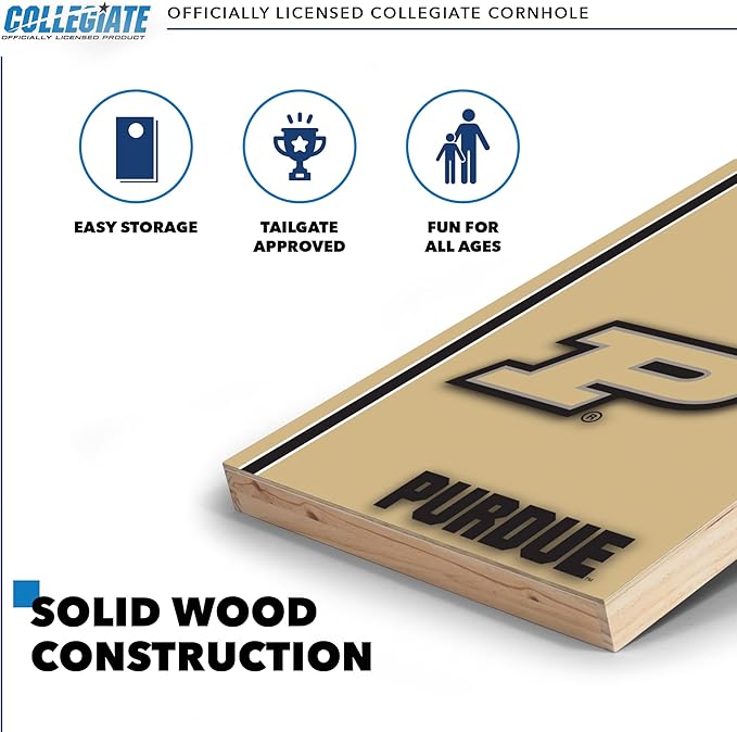 2' x 3' Solid Wood Cornhole Set with Direct Print HD Team Graphics – Great Gift for Any NCAA Fan!